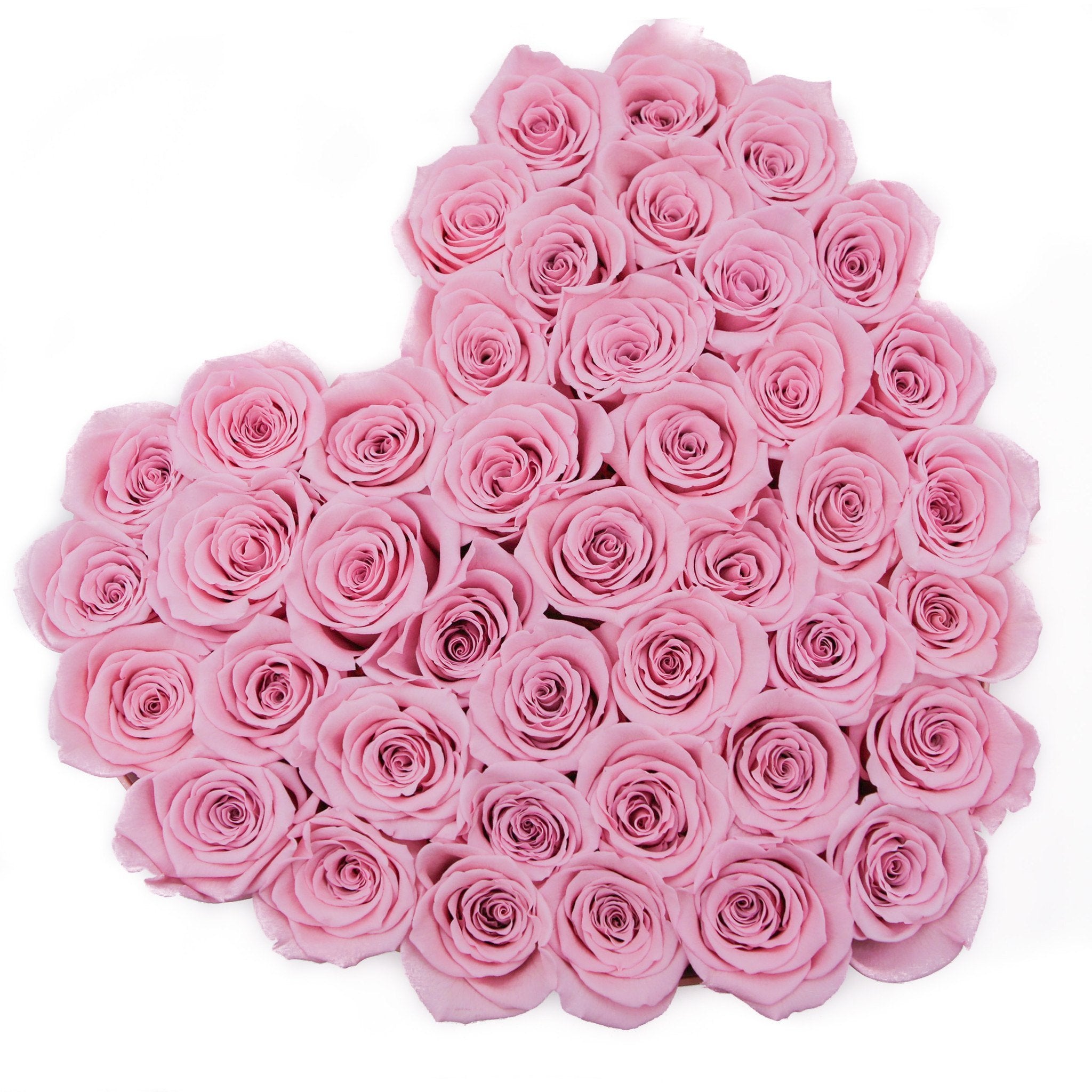 Inimă din trandafiri roz-cutie roz pal