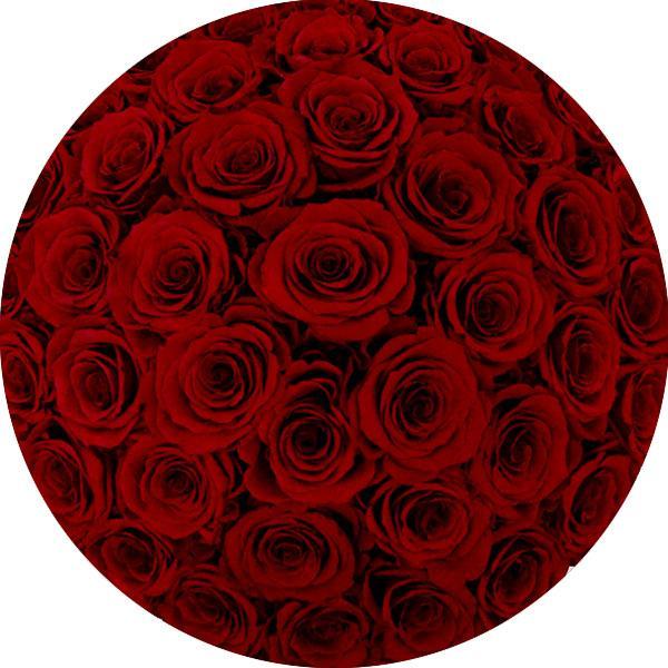 Trandafiri naturali roșii în cutie medie neagră
