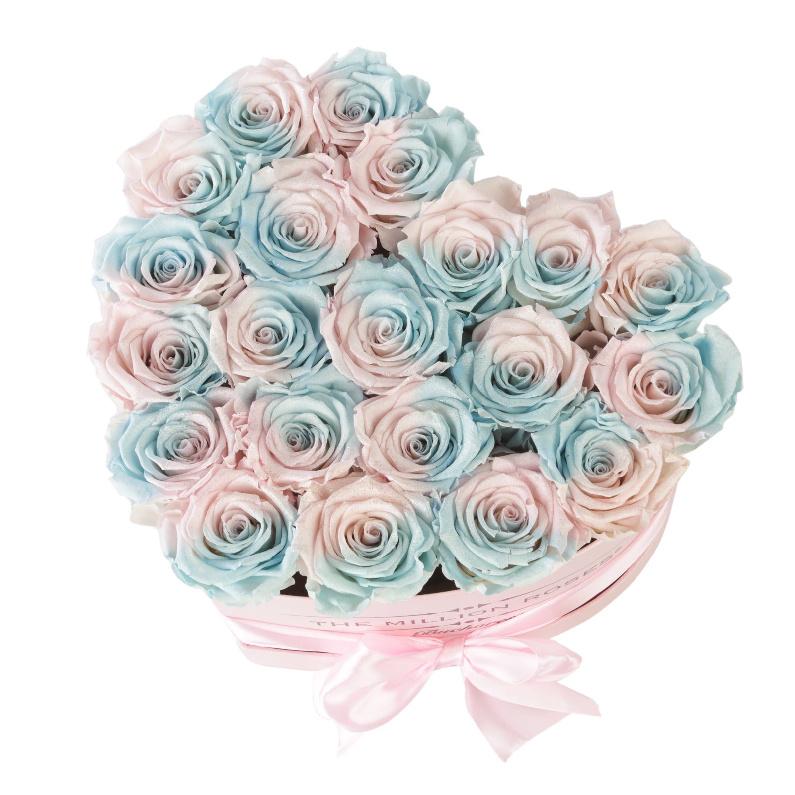 Aranjament de trandafiri criogenati in cutie inima-Frozen dreams