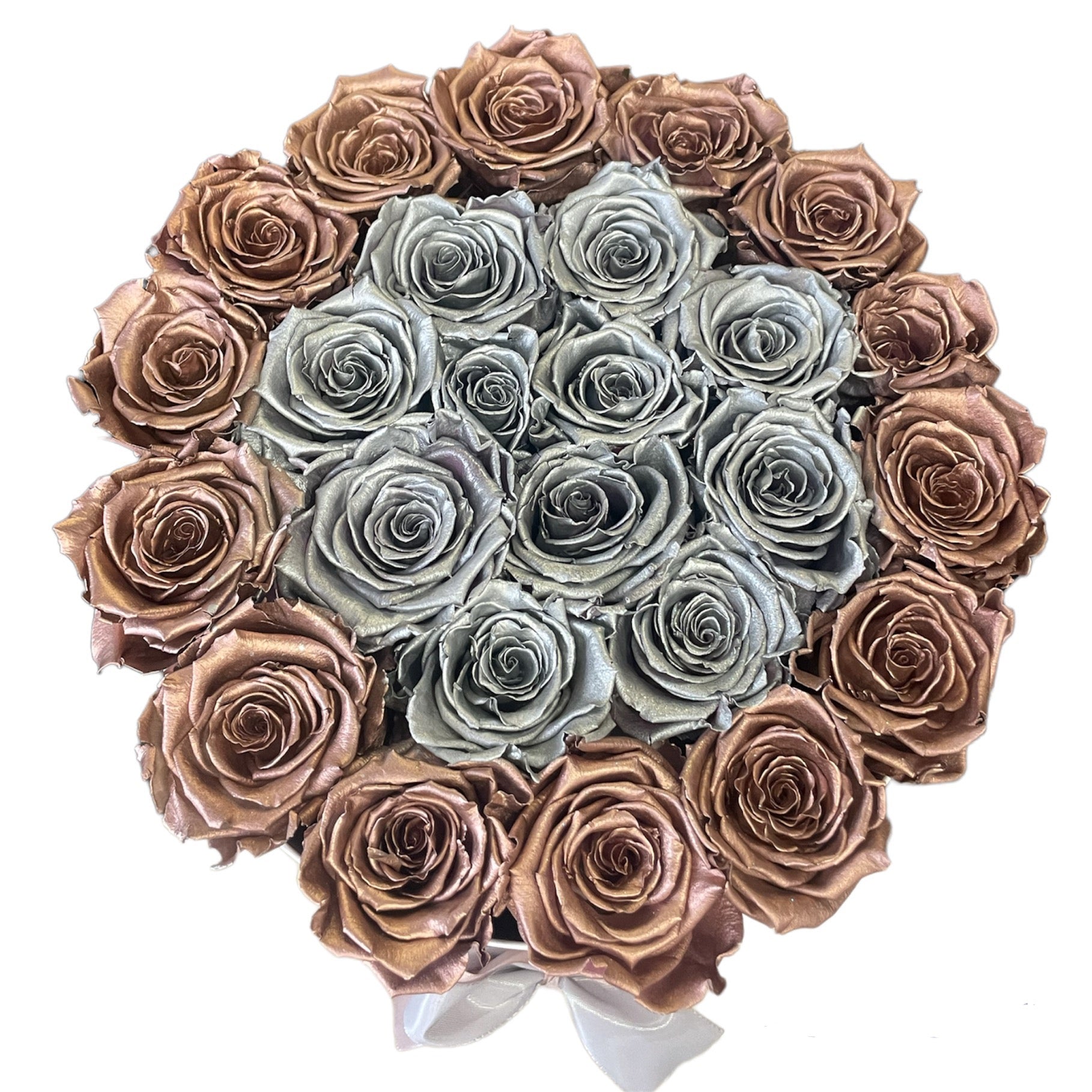Cutie cu trandafiri griogenati-Rosegold& Silver
