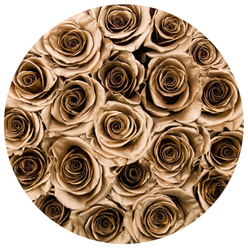 Trandafiri criogenați in cutie mică - Gold edition