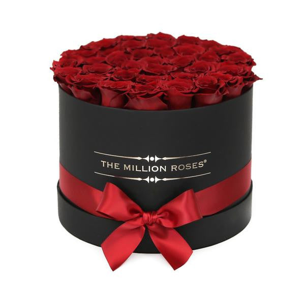 Trandafiri naturali roșii - Cutie neagră medie